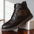 Work boots with reinforced panels and padded interior - Black