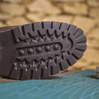 Work boots with reinforced panels and padded interior