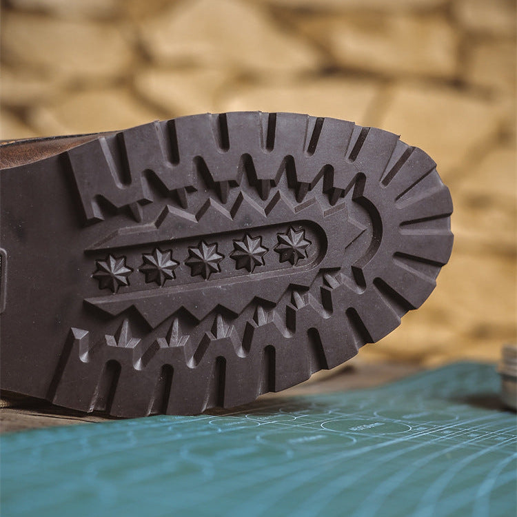 Work boots with reinforced panels and padded interior