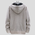 Zip Hoodie Textured Knit Fleece Lined